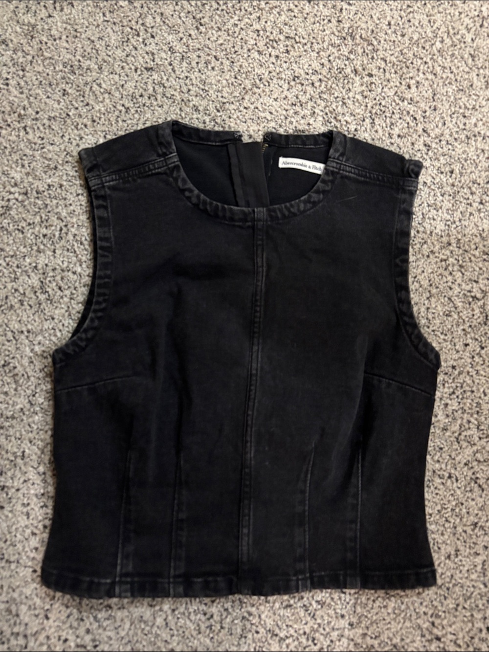 Abercrombie & Fitch Black Sleeveless Denim Shell